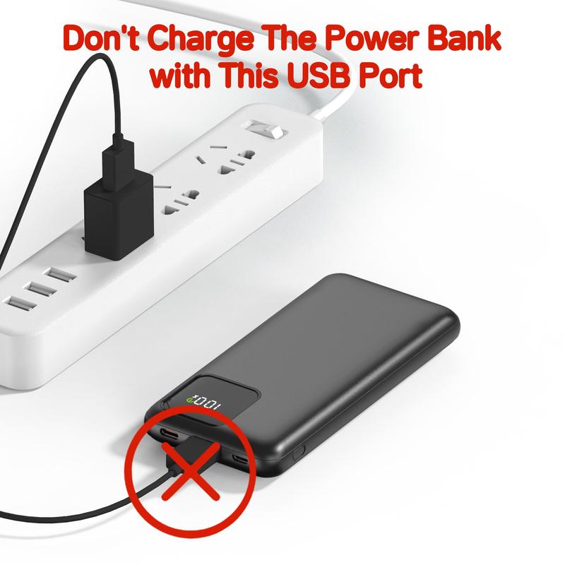 Portable Charger with Built-in Wires, 22.5W Fast Charge Power Bank, 10000mAh Slim Battery Pack for iPhone, Samsung, LG, Google Pixel, iPad