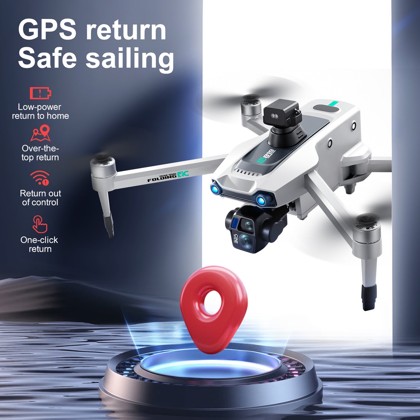 Cross-Border S819Remote Control Screened Drone with Relay Digital Image Transmission and Airdrop Capability2.7K High-Definition Aerial Drone