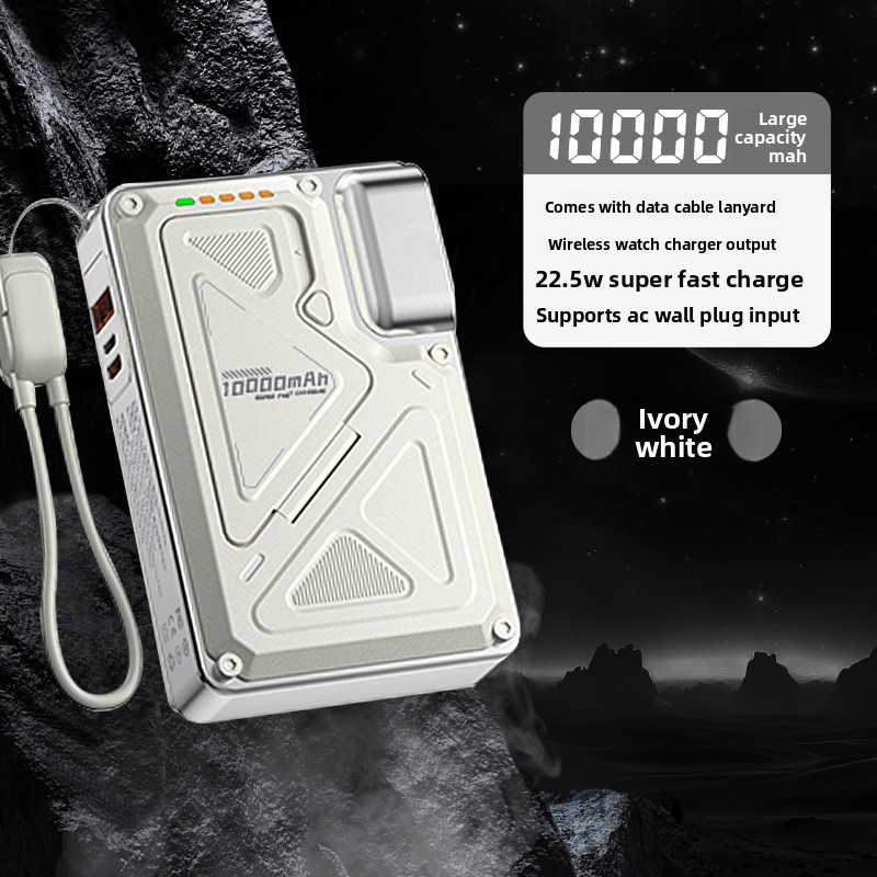 Power Bank AC Power Bank 35W Fast Charging with Built-in Cable Portable Power Supply Magnetic Wireless Charging Stand Multi-Function