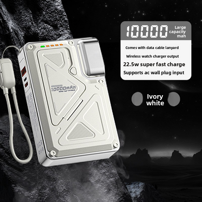 Power Bank AC Power Bank 35W Fast Charging with Built-in Cable Portable Power Supply Magnetic Wireless Charging Stand Multi-Function