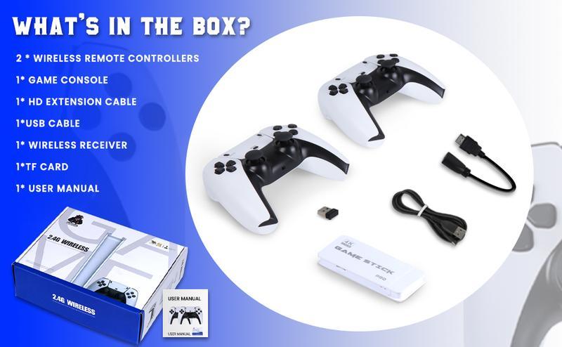 2025 New Upgraded RetroGame Console with 20,000+ Games,4K HDMl Output, Wireless Controller,  Game Emulator, Arcade Communication Stick