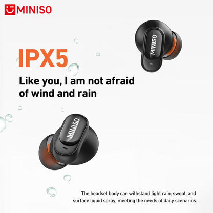 MINISO MS105 Wireless Earbuds Bluetooth 6.0 Earphones, In Ear Earbuds,Waterproof Wireless Earphones, Suitable for Office, Sports, Study and Audio Calls, Built in Microphone, Gaming Bluetooth Headphones