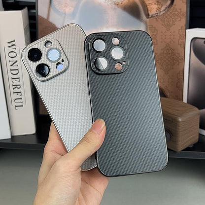 Compatible with iPhone 15 14 13 12 Pro Max Phone Case Carbon Fiber Texture Magnetic Matte Apple 14 Shockproof Electroplated Protective Cover