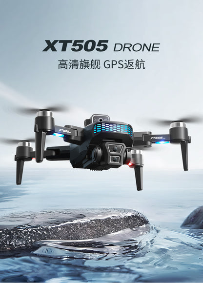 Cross-Border XT505Uav GPS Positioning Brushless Motor HD Dual Camera Aerial Photography Obstacle Avoidance Remote Control Aircraft Drone