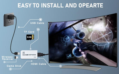 M15 Wireless Retro Game Stick with Built-in 23 Emulators, HD Output System, 2.4G Wireless Controllers & 64GB TF Card for Gamers of All Ages Springtok