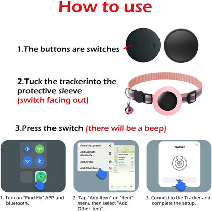 Pet Cat Locator Collar Suitable for iOS Waterproof Apple Find My Tracker Collar