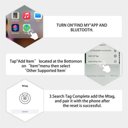 Wireless Tag Suitable for Apple Find My Vehicle-mounted locator GPS Tracker and Finder Only iOS