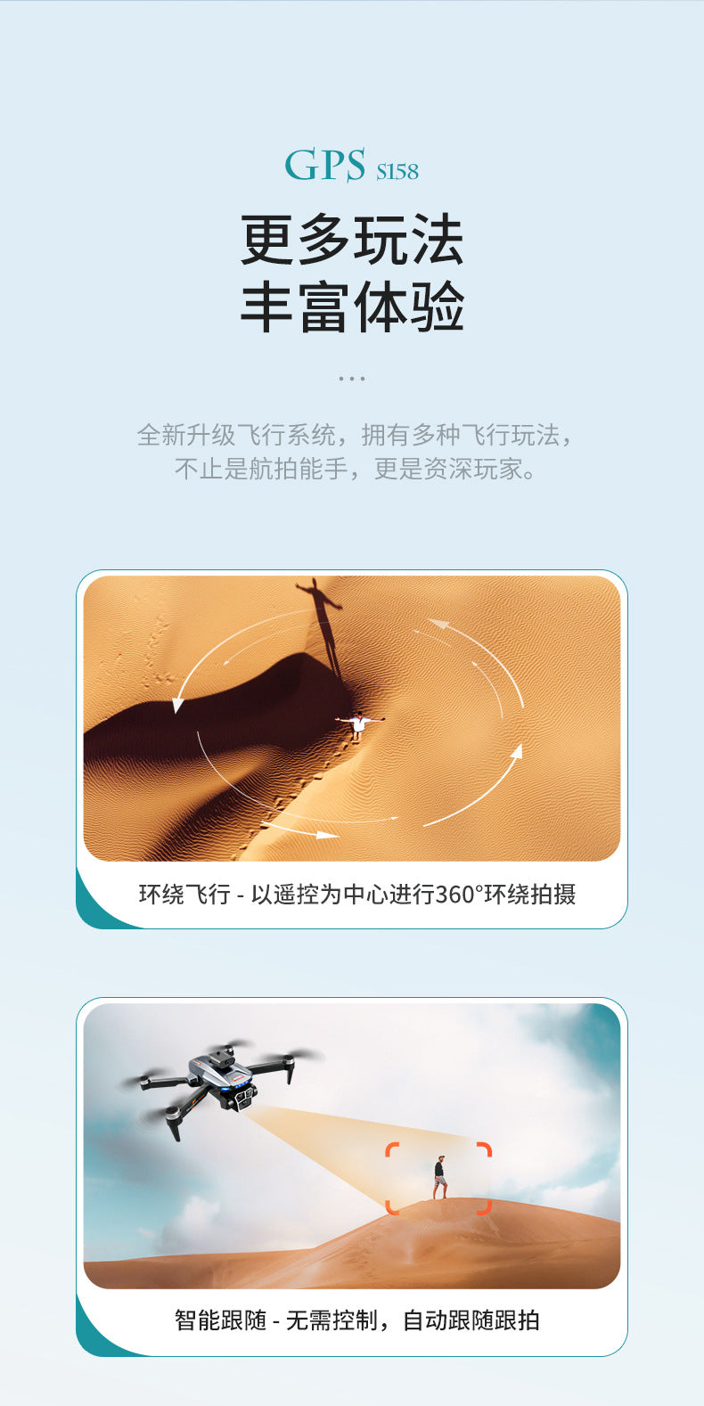 Cross-Border S158Uav GPS Positioning Brushless Motor HD Dual Camera Aerial Photography Obstacle Avoidance Remote Control Aircraft Drone