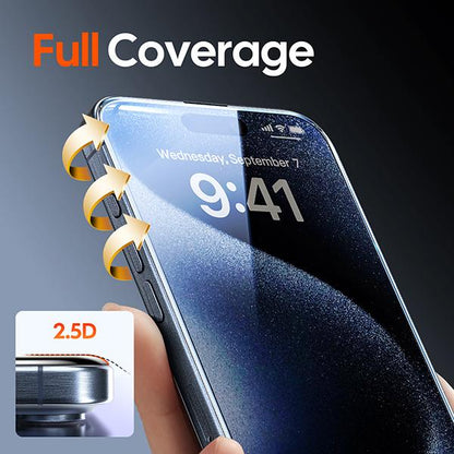 Screen Protector for iPhone 16/15/14/13/12 Series, Full Coverage Protective Tempered Glass, Easy Installation, Case-Friendly,Fingerprint Reduction,Shockproof Protection ACC  2 Pcs