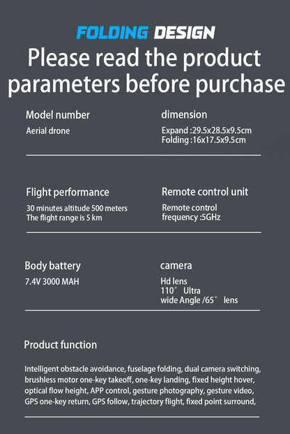 Cross-Border AE3Drone remote control with screen brushless GPS Three-axis gimbal Obstacle Avoidance Drone Remote Control Aircraft