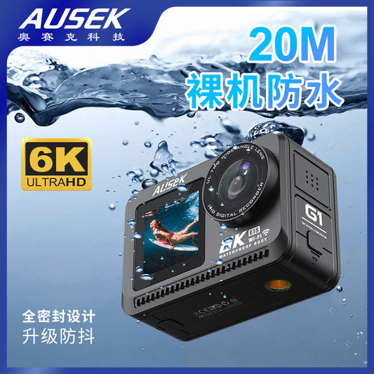 Cross-border new arrival6k Sports Camera Anti-Shake Bare Waterproof Outdoor Cycling Shooting Diving Fishing Sports Camera
