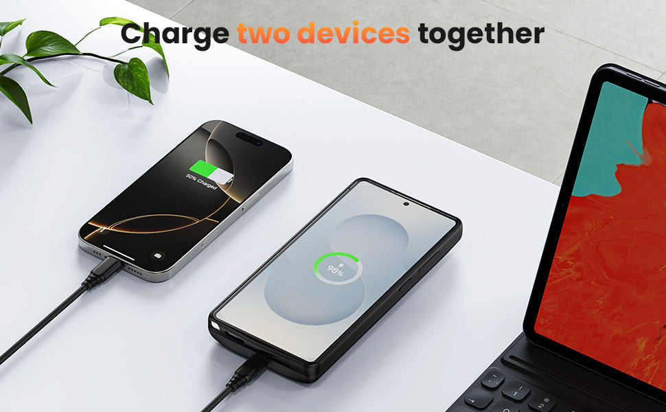 Applicable to Samsung S25/24/S23/S22ultra Back Clip Battery Power Bank Soft Gel Cross-Border Amazon Sale