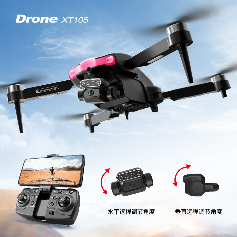XT105Drone Obstacle Avoidance Dual Servo Aerial Photography Quadcopter Brushless Motor Remote Control Aircraft Drone Cross-Border