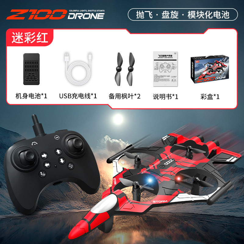 Cross-Border Z100Fighter Four-Channel Suspension Four-Axis Drone Altitude Hold Roll Stunt Gyro Light Aircraft Low Price