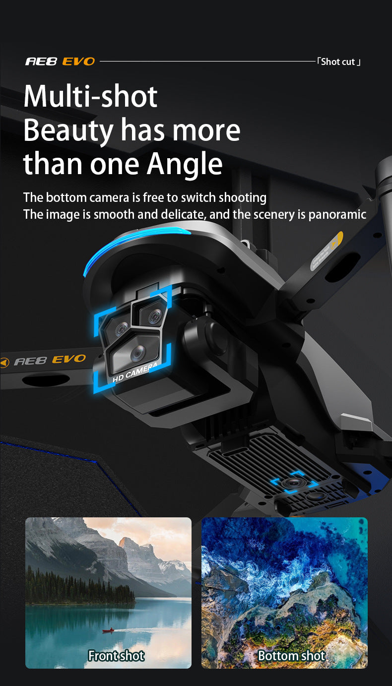 AE8EVO Screen-controlled Brushless Drone HD Aerial Photography GPS Return Folding Intelligent Obstacle Avoidance Screen Display Remote Control Airplane