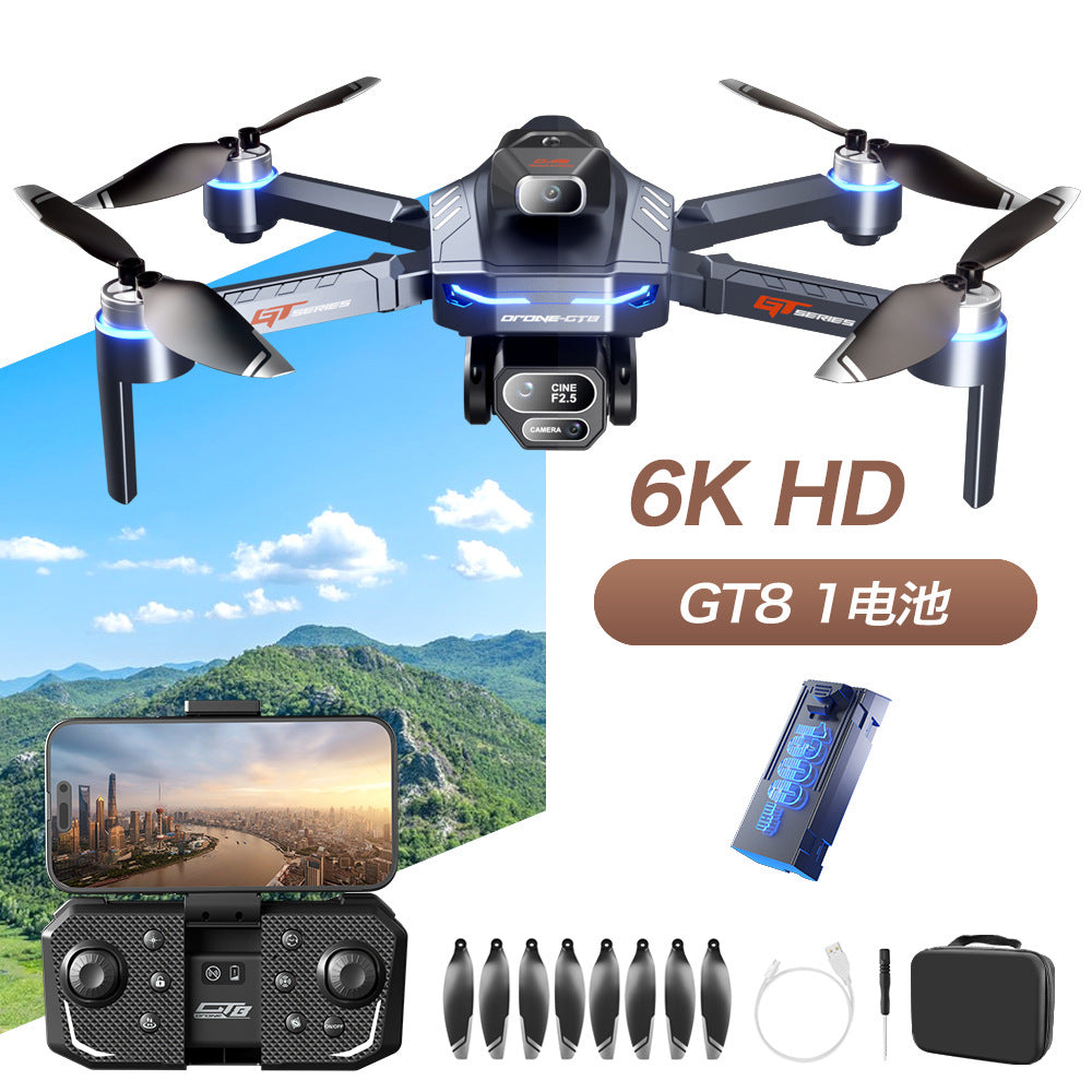 Cross-border Drone GT8Three-Camera Aerial Photography Four-Axis Flight Power Display Over-Distance Reminder Remote Control Toy Airplane