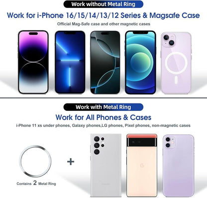 Vacuum Magnetic Phone Holder Stand – Foldable & Retractable Mount with Strong Magnetic Suction, Portable Phone Stand for Car, Mirror, Gym & Multi-Scene Use | Bubble-Free, Spotless Screen Design