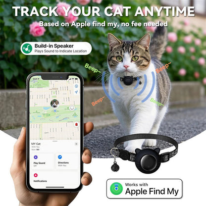 iOS Dedicated Pet Locator Collar Global Tracker Compatible with Apple Find My Locator Cat Collar