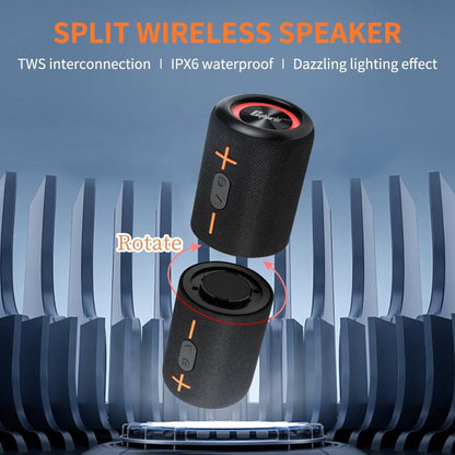 Cyboris springtok  S10 2 in 1 Portable Split Bluetooth speaker Portable subwoofer, 20W High Volume Stereo, IPX6 Waterproof, Smartphone Audio Cyber Black