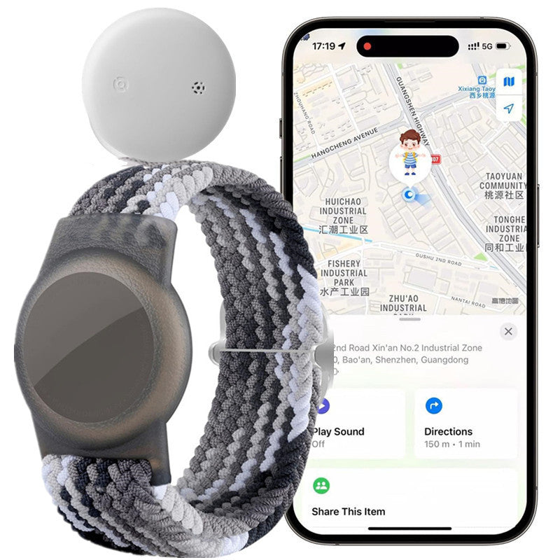 Cross-Border Find My Global Positioning Tracker Suitable for Children Woven Pattern Bracelet Strap(Only iOS）