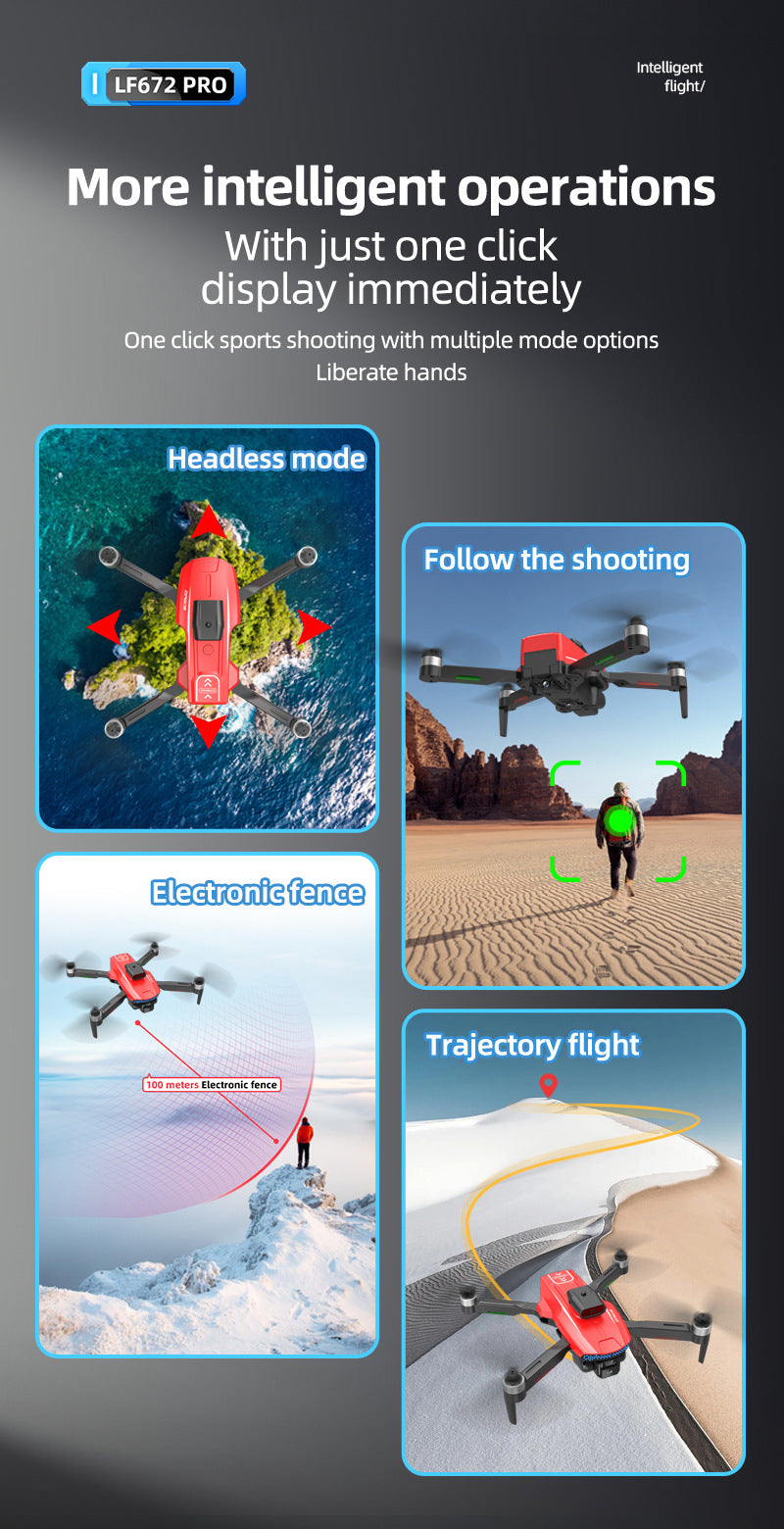 Cross-Border LF672Drone with Screen Control Remote Control Aircraft Optical Flow Positioning Brushless Motor Quadcopter Drone