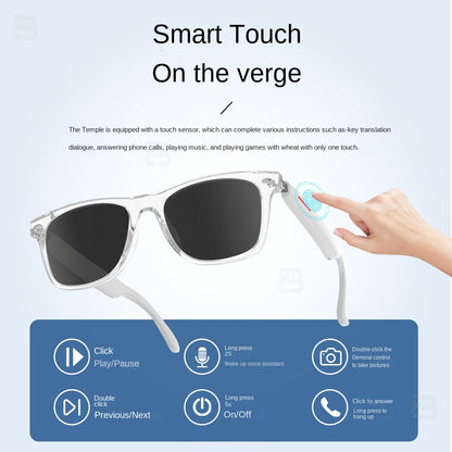 Black Technology Translation Smart Wireless Bluetooth Headset Myopia Glasses Anti-Blue Light Voice Call IOS Android Universal