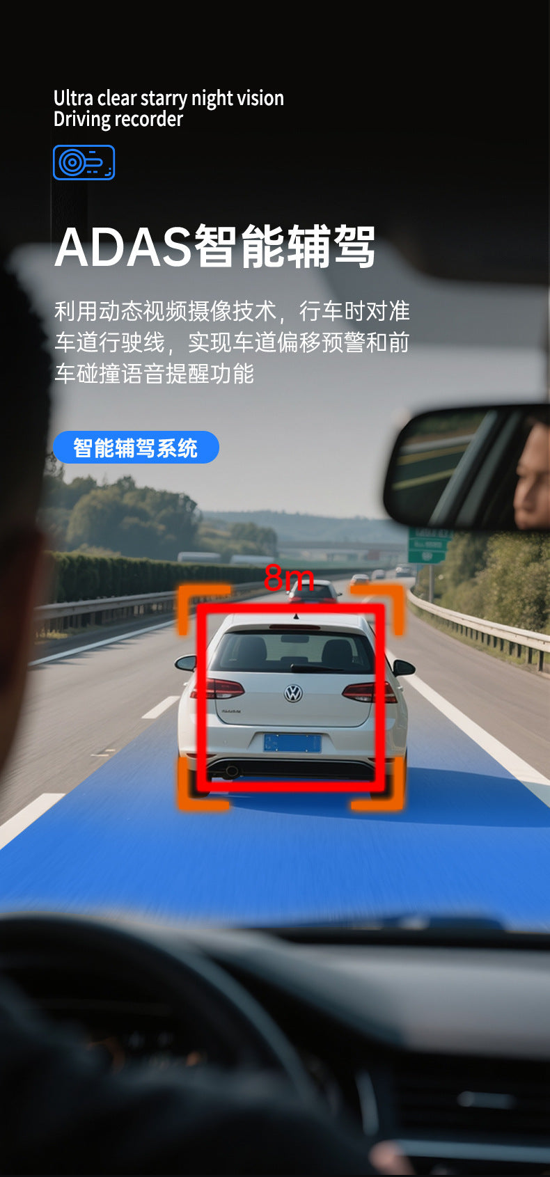 Private Model4K Ultra HD Recorder No-installation Night Vision Parking Monitoring GPS Dual Lens Dash Cam