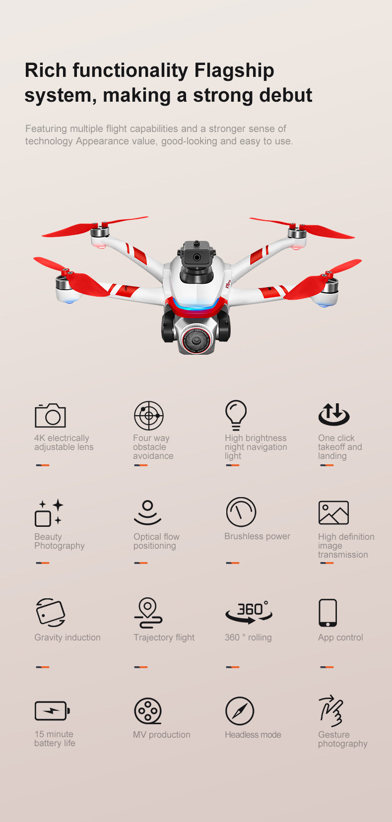 Cross-Border K15Drone remote control with screen brushless long battery life remote aircraft with obstacle avoidance High-Definition Aerial Drone