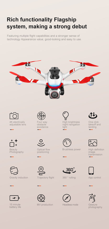 Cross-Border K15Drone remote control with screen brushless long battery life remote aircraft with obstacle avoidance High-Definition Aerial Drone