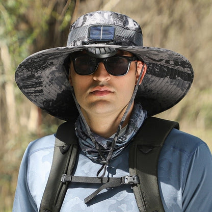 Foreign Trade Hot Item Solar Hat Rechargeable Dual Fan Men's Fishing Fisherman Hat Outdoor Sun Hat Sun Protection Hat
