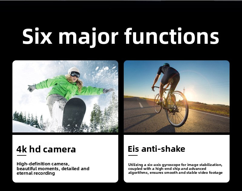 Cross-Border New Handheld Camera 4K Action Camera HD Outdoor Sports Shooting Handheld Vlog Pocket Camera