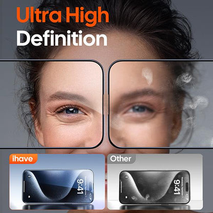 Screen Protector for iPhone 16/15/14/13/12 Series, Full Coverage Protective Tempered Glass, Easy Installation, Case-Friendly,Fingerprint Reduction,Shockproof Protection ACC  2 Pcs