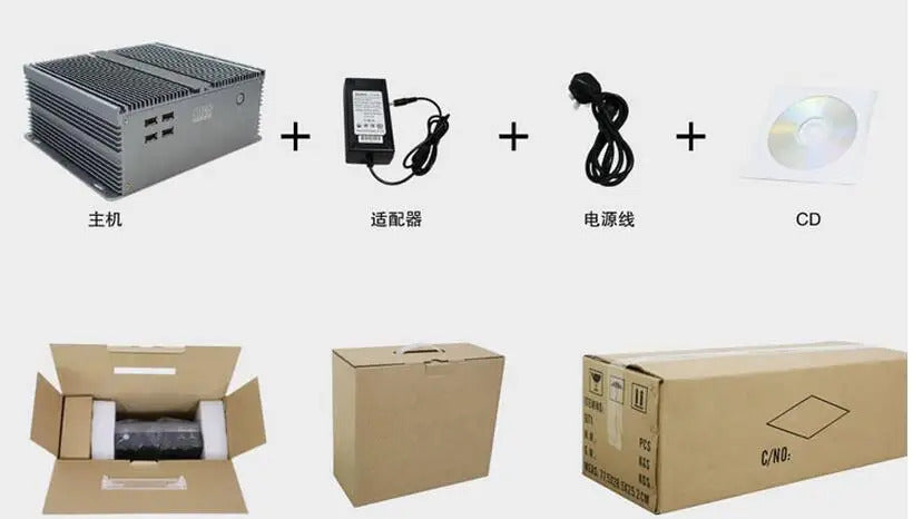 J1900 Embedded Computer IPC Fanless Mini Industrial BOX PC For Intel CPU 6*COM \ 1 Giga LAN \ VGA \ 2G RAM \ Barebone 12V