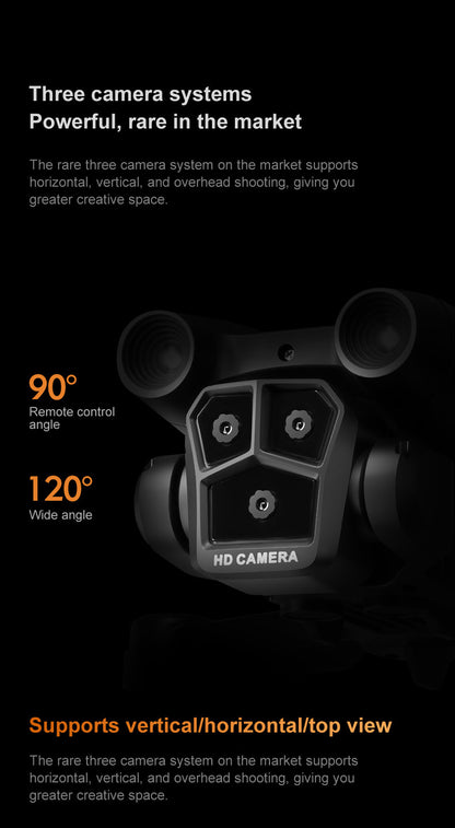 Cross-Border K9MAX Drone Aerial Photography Three Lens Four Axis Aircraft Optical Flow Obstacle Avoidance Remote Control Aircraft Toy drone