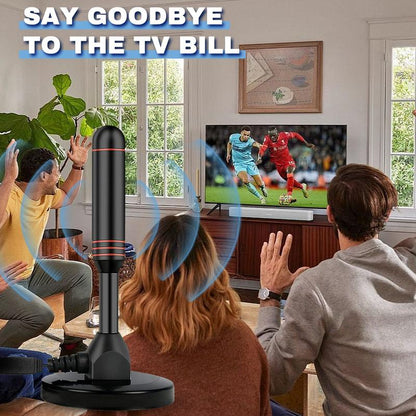 HDTV Antenna, Long Range Indoor/Outdoor Digital TV Antenna with Amplifier, Magnetic Base, 4K 1080p Support, Free Local Channels