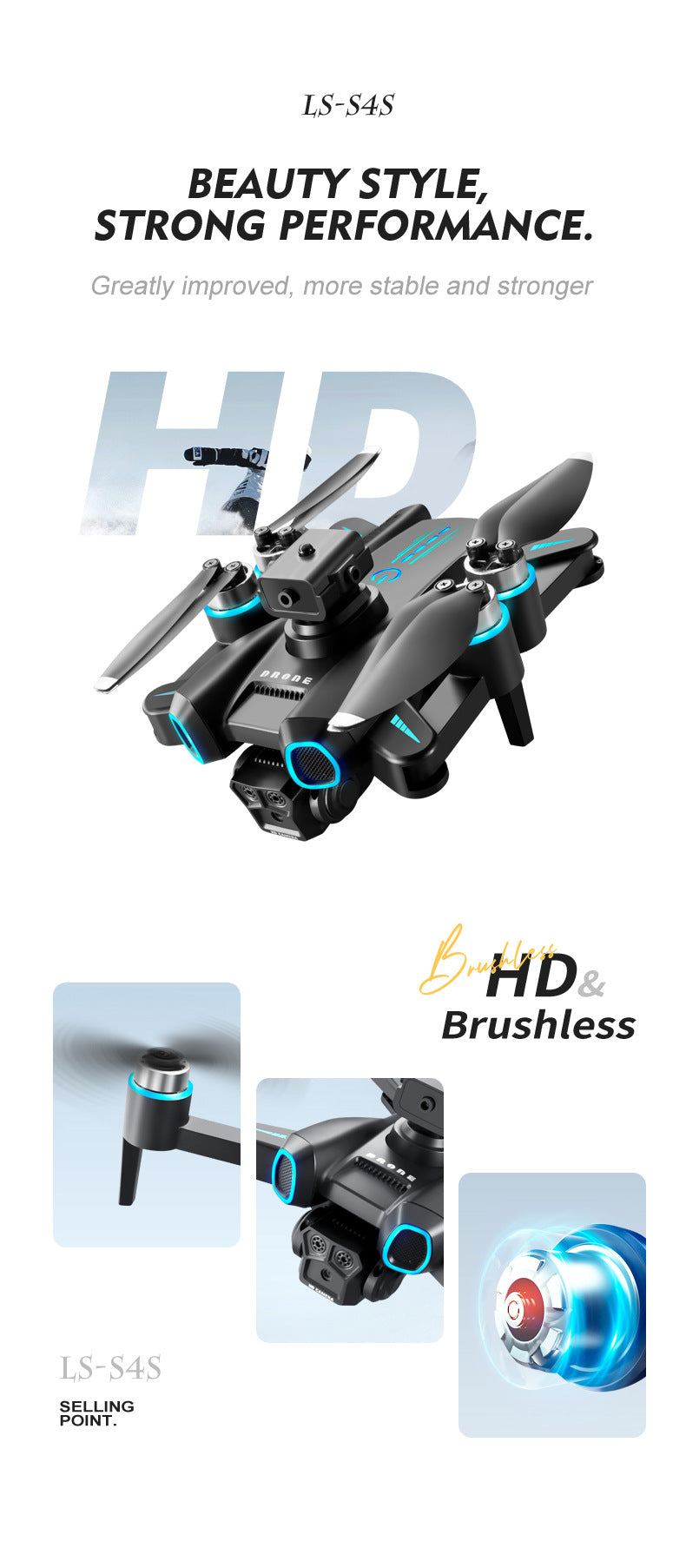 Cross-border Drone Brushless Motor ESC HD Lens Optical Flow Positioning Remote Control Aircraft Obstacle Avoidance Quadcopter