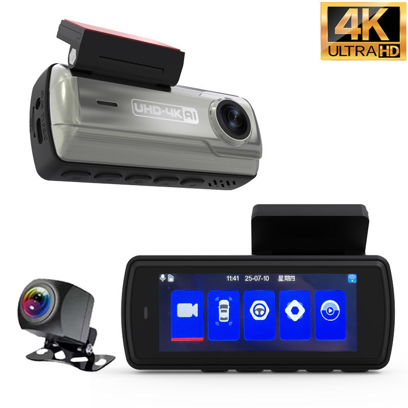 Private Model4K Ultra HD Recorder No-installation Night Vision Parking Monitoring GPS Dual Lens Dash Cam