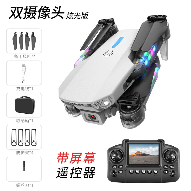 Cross-Border E88/E99D Screen-Controlled Drone with Lights, Foldable Dual Camera, Optical Flow Aerial Photography, Remote-Controlled Aircraft, Quadcopter
