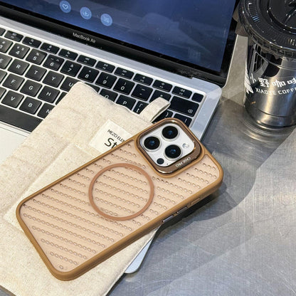 Grid Flip Stand Phone Case Compatible with iPhone 17 16 15 14 13 12 Pro Max Pro Plus Air Magnetic Breathable Heat Dissipation Apple 16 Pro Max Protective Cover