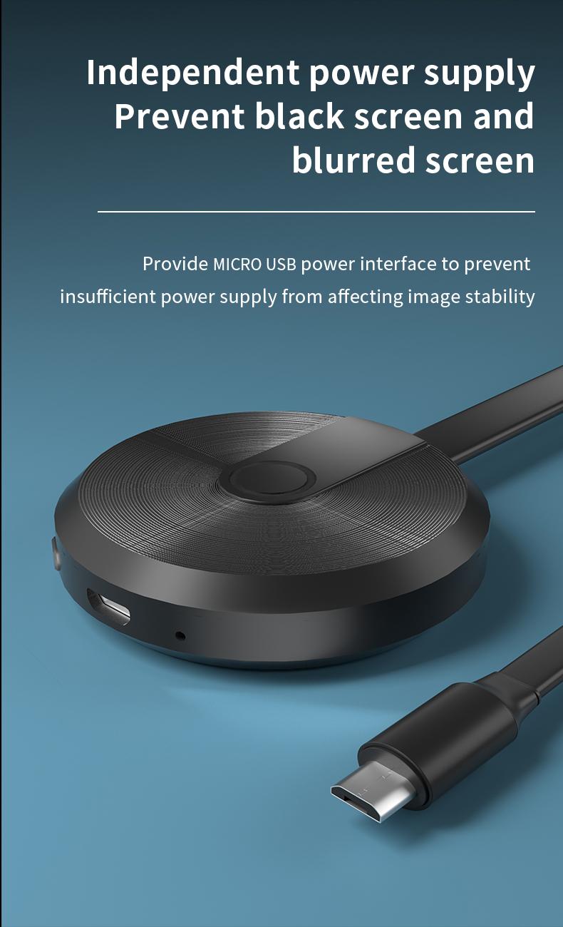 ZIHNIC Wireless Screen Projector HD TV Monitor Portable Mobile Phone Connection TV Monitor HD Wireless 5G 4K Horizontal and Vertical Screen Connector