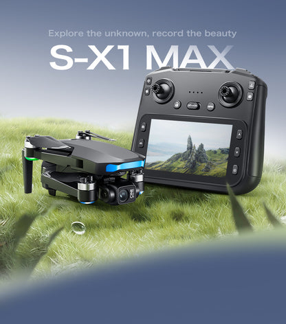 Cross-Border S-X1Drone Remote Control Belt5.9inch screen three-axis gimbal GPS Aerial Photography Four-Axis Remote Control Aircraft