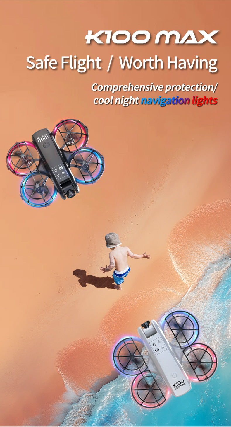 Cross-Border K100MINI Drone with Screen Remote Control Optical Flow Hover Dual Camera Lens HD Aerial Photography Remote Control Aircraft