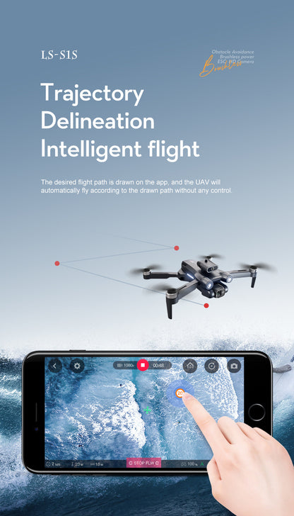 S1S Pushe Foldable Drone Obstacle Avoidance Aerial Photography Quadcopter Brushless Motor Electronic Fence Remote Control Aircraft