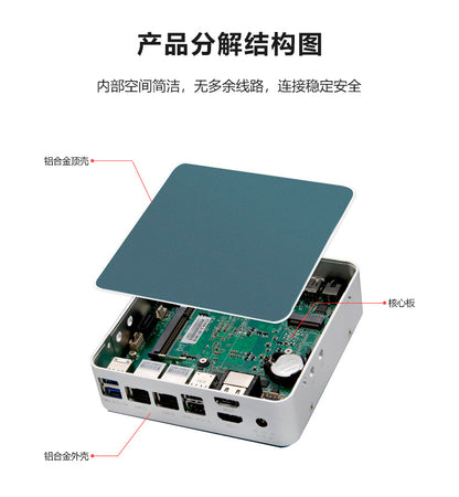 12th Gen N100 Mini Host Low Power Consumption Micro Dual Network Industrial Control Computer J6426 Industrial Small Host