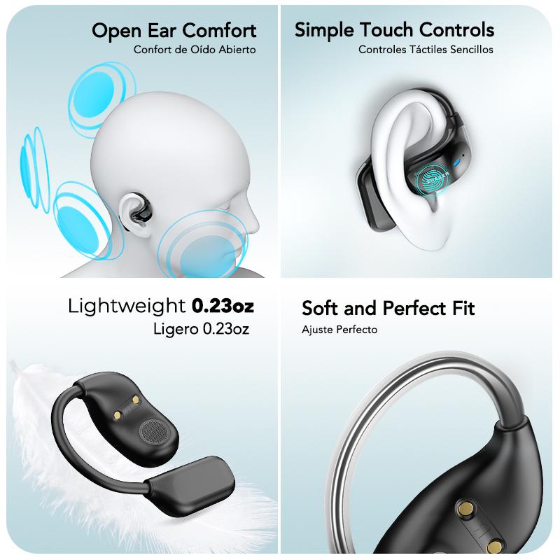 ERAZER XF23 OWS Earbuds UVC Ultravilet Disinfection Touch Screen Wireless Bluetooth Headphones HIFI Stereo Headset for Gaming Travel Sports,Built-in Mic