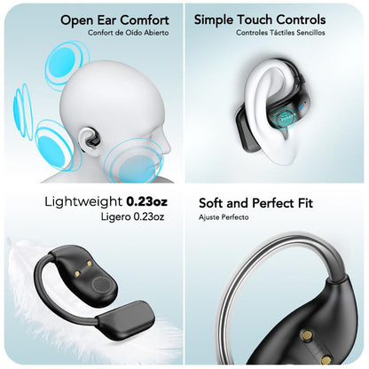 ERAZER XF23 OWS Earbuds UVC Ultravilet Disinfection Touch Screen Wireless Bluetooth Headphones HIFI Stereo Headset for Gaming Travel Sports,Built-in Mic