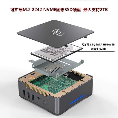 GK3VPLUS/N100 Mini Host N150 Home Office 4K Gaming Micro Portable Computer with Triple Screen Output