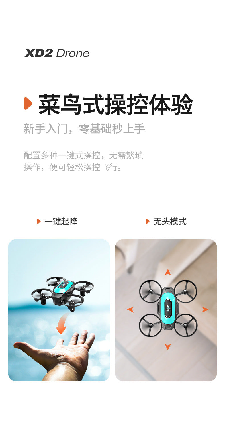 Cross-Border XD2Mini Drone, Shockproof and Impact Resistant2.4G Four-Axis Aircraft360°Rotating and Rolling Remote Control Toy
