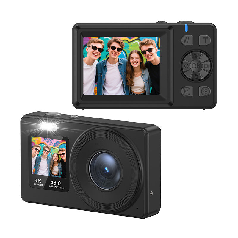 Cross-Border4K HD Student Digital Camera Small Dual Screen Home Travel Portable Entry-Level Children's Digital Camera
