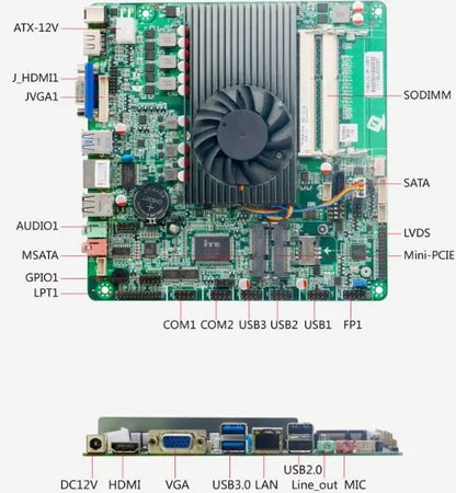 A4-5145 Mini-ITX Motherboard Onboard CPU A70 IPC SBC Embedded Ultra-thin Mainboard with 2COM LAN DC-12V VGA LPT DDR3 LVDS